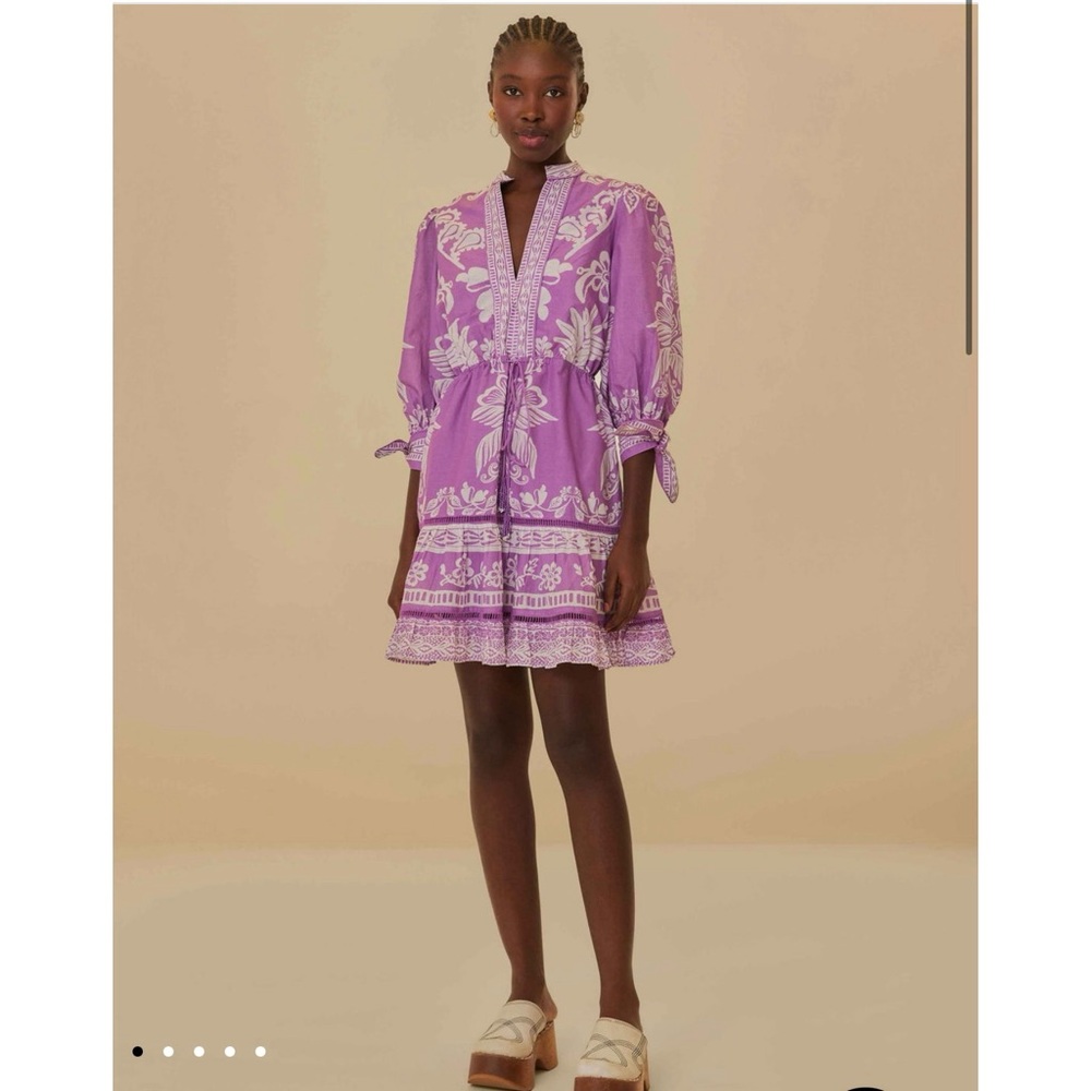 FARM RIO Lilac Sweet Garden Mini Dress